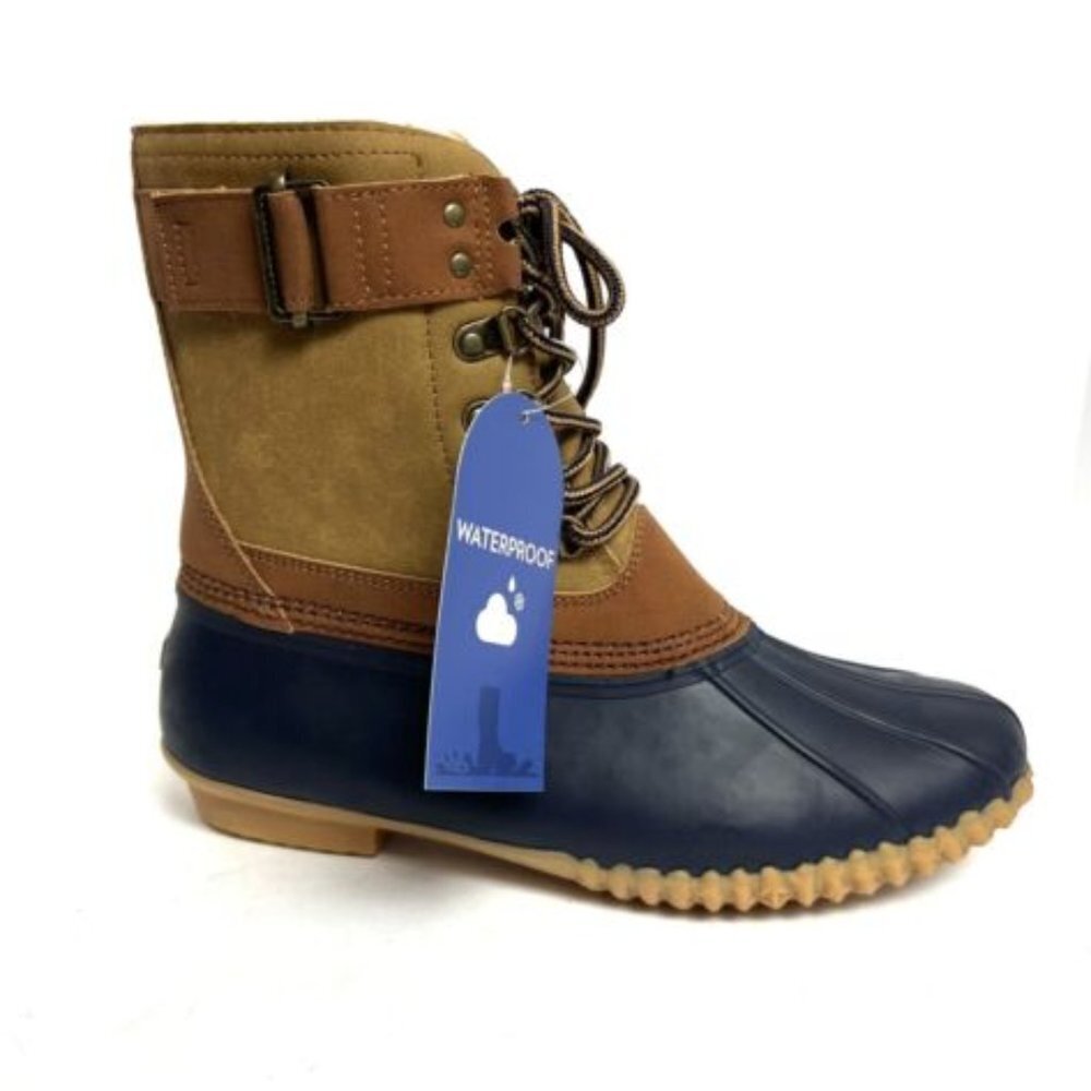 Jambu Womens Windsor Waterproof Boot Navy/Tan Size 9 M